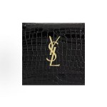 SAINT LAURENT YSL SUNSET bag, distressed gold Logo chain crossbody single-shoulder bag, medium size for women, black